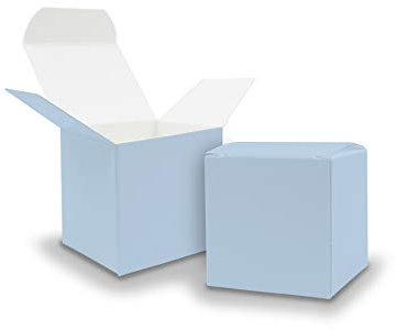 25x itenga Würfelbox aus Karton 5x5cm eisblau Adventskalender Gastgeschenk