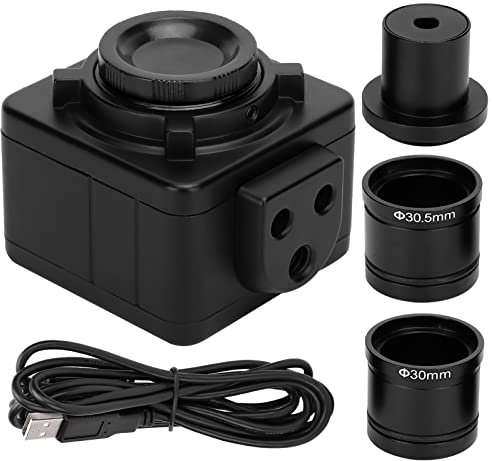 EVTSCAN Fotocamera Microscopio Digitale USB CMOS da 5MP, con Adattatore C-mount, Frame Rate Elevato di 25 FPS, Visualizzazione e Registrazione Live, CD Software, per Obiettivi Microscopio Standard