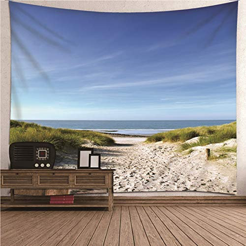 Bishilin Wandbehang Wandteppich Wohnzimmer Fantasy 350X256CM, Himmel Meer Strand Tapisserie Psychedelic Wall Hanging Tapestry Hippie