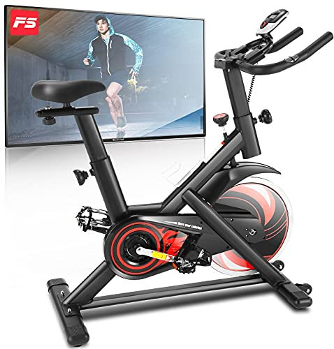 ANCHEER Heimtrainer Fahrrad 150 kg belastbar,Indoor Cycling Fitnessbike mit APP-Anschluss,Unendlicher Widerstand,Herzfrequenz Sensorleiste,18 kg Schwungrad