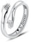 LOVECOM S925 Sterling Silber Ringe für Frauen Teenager Mädchen Verstellbare Umarmungsringe für Männer Versprechen Schmuck Geburtstag Weiter Tag Geschenke für Papa Mama, US Size 8, Sterling Silber
