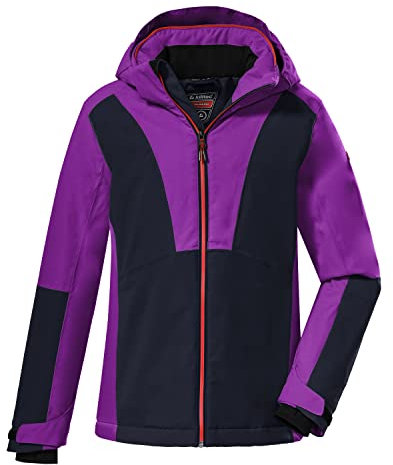 killtec Mädchen Skijacke/Funktionsjacke mit Kapuze und Schneefang KSW 155 GRLS SKI JCKT, neon reines orchidee, 128, 38486-000