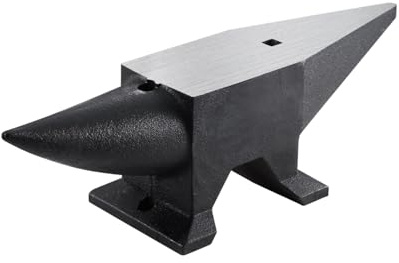 VEVOR Cast Iron Anvil, 88 Lbs(40kg) Single Horn Anvil with Large Countertop and Stable Base, High Hardness Rugged Round Horn Anvil Blacksmith, for Bending, Shaping