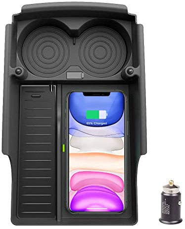 TDHLW Phone Wireless Charger Center Console Organizer for Tesla Model S/Model X 2016 2017 2018 2019,Mobile Wireless Charging Tray/Cup Holder