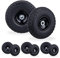 Relaxdays Roue de Diable, Lot de 8, en Caoutchouc, 260x85 mm, increvables, 16 mm, 4.1/3.5-4 essieu, jusqu'à 150 kg, Noir