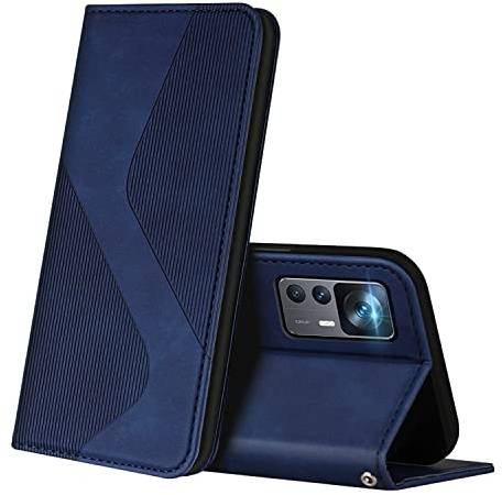 ZONNAVI Hülle für Xiaomi 12T / 12T Pro, PU Leder Handyhülle mit Kartenfächer und Standfunktion, Lederhülle Flip Wallet Case Schutzhülle für Xiaomi 12T / 12T Pro (Blau)