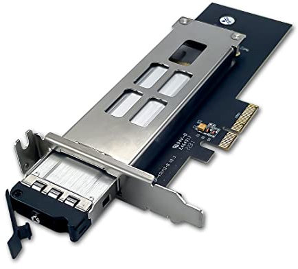 FANTEC NVMePCIe-WL-TR-1, PCIe 3.0/4.0 x4 NVNe SSD interner PC Einbaurahmen Adapterkarte werkzeugloser Einbau