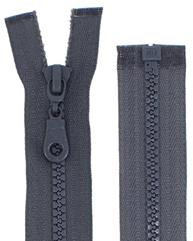 Cerniera chiusura lampo per giacche in plastica, zip cerniere divisibili (grigio scuro 70 cm)