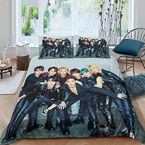 Zbeiba Bettwäsche 135x200 cm,Strey Kids Bettbezug Kissenbezüge 3D Bedrucktes Bettwäsche-Set auf Weiches Mikrofaser-Baumwolle für Teenager Erwachsene(KZ3,135x200+2 * 50x75)