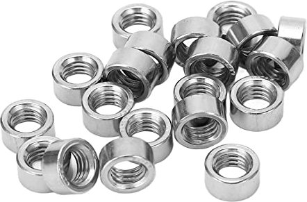 Septpenta 20 Stück Runde Verbindungsmutter, M8 X 12, 5 12 L6 Mm, Runde Verbindungsmutter Aus 304 Edelstahl, Präziser Standard, Stangenkupplungsmutter für Gewindestange