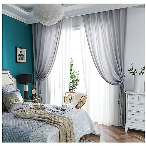 Ayoiow Verdunkelungsvorhänge Für Schiene, Wohnzimmer Vorhang Grau 140X215CM Ür Maximale Verdunkelungsvorhang In Wohnräumen Schlafzimmern Büros