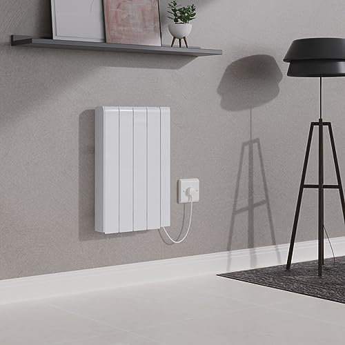 NRG 1000W Electric Ceramic Radiator with Wi-Fi Model, Portable Plug in Electric Heater, Free Standing or Wall Mountable White