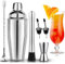 Zeuwets Cocktail Shaker Set, 750 ml Edelstahl Cocktail Mix Set, Cocktailshaker Bar Zubehör mit Shaker, Messbecher, Löffel, Stößel, Ausgießer, Professional Barkeeper Set für Zuhause, Bar, Party