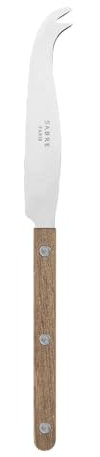 Sabre Paris | Couteau à fromage 24 cm Bistrot Teck couleur Teck, finition vintage. Couvert en Acier Inoxydable. Efficace et élégant pour découper une large variété de fromages.