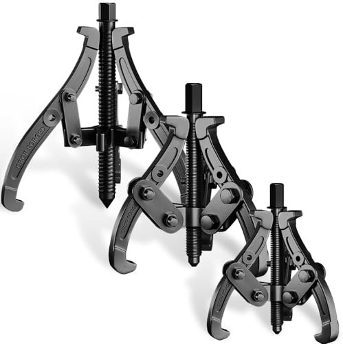 3-tlg Lagerabzieher 75/100/150mm mit 3-armig Für Kugellager, Zwei- oder drei Backenabzieher, Einstellbare Außen-/Innenabzieher 3+4+6, KFZ Abzieher Werkzeug Radnabenabzieher Abziehersatz 1-3T