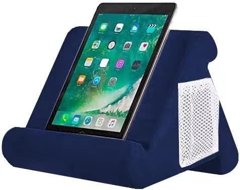 ROXANEPIG Multi-Angle Tragbarer Dreieck Tablet Kissenständer für iPad, Telefon, E-Reader, Smartphones, Sofa, Digitale Bücher und Zeitschriften (Navy)