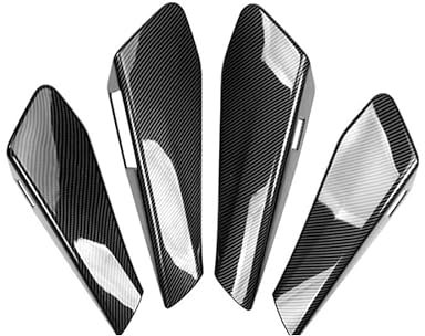 QUTBAG Interieur Zubehör Für VW ID.4 ID.3 RHD LHD Modell Auto Türgriff Armlehne Trim Fenster Lift Panel Abdeckung Schutz ABS Carbon Faser Stil Innen Zierleisten Dekoration (Farbe : LHD Bright)