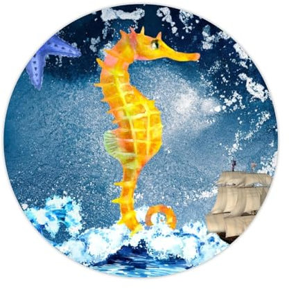 Zyadsinoudor 50 Stück Seepferdchen, Seestern, Segelboot, Aufkleber, Grafik, Ozean, Meer, Vinyl-Aufkleber, Ozean, Strand, Vintage, nautische Wasserflaschen-Aufkleber für Jungen, Mädchen, Teenager,