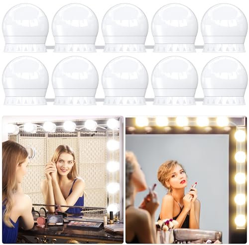daphomeu Aktualisierte Version LED Spiegelleuchte 3 Farbe, Dimmbar Schminklicht, Schminktisch Leuchte, Makeup Lampe, Make Up Licht, Spiegellampe für Kosmetikspiegel, Badzimmer Spiegel