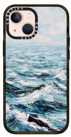 CASETiFY Impact iPhone 13 Mini Case [4X Military Grade Drop Tested / 8.2ft Drop Protection/Compatible with Magsafe] - Deep Blue Sea - Glossy Black