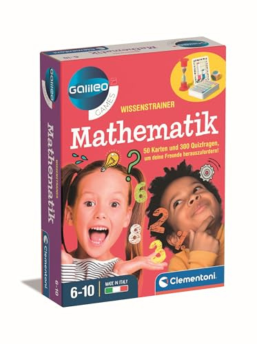 Clementoni Galileo Games WissensTrainer - Wissensfragen zur Mathematik und Geometrie - Quiz-Spiel für Kinder ab 6 Jahren 59361