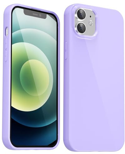 Svanove per iPhone 12/12 Pro Custodia in Silicone, Guscio Sottile Tinta Unita Liscio Gomma Gel di Originale, Morbido TPU Guscio Ultrasottile Antiurto Custodia Protettiva, Lilla Viola