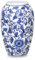 Keramik Vase Weiß und Blau für Blumendekoration Blumenvasen Deko Vase für Pampasgras Blumen, Tischdeko, Trockenblumen Deko Vasen für Wohnzimmer, Bürodeko, Modernes Dekoratives Vasen