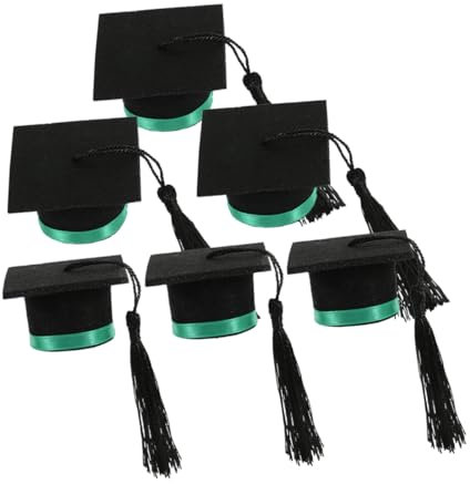 TOPBATHY Create a Festive Graduation Party 6pcs Mini Grad Cap Bottle Topper Wine Bottle Decor Party Favors DIY Bouquet Accessories