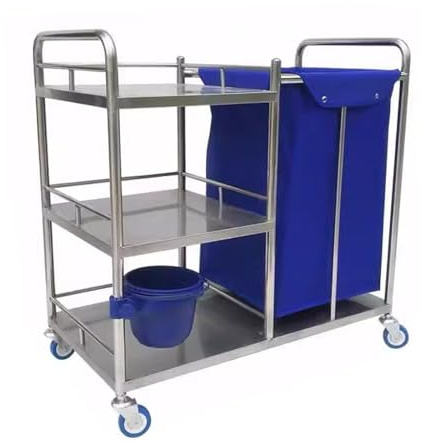 Carrello Pulizie Professionali Carrello Pulizie Hotel Trasporto Biancheria Pulita Servizio Lavanderia Albergo Hotel Ospedale Case di Cura e Riposo(90 * 45 * 86cm)