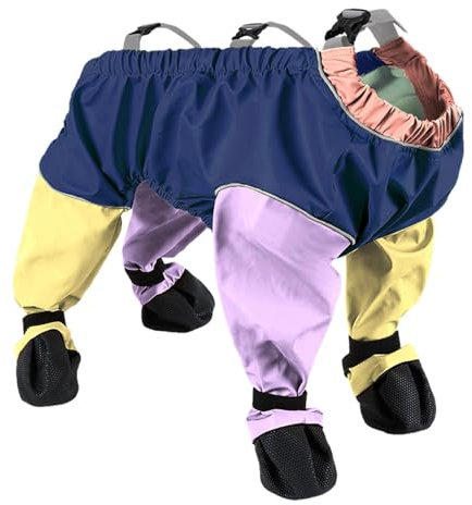 Stivali da pioggia per cani – Pantaloni per cani da compagnia, scarpe impermeabili per cani con bretelle regolabili per esterni