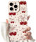 NITITOP Compatible with iPhone 16 Pro Case Cute Bowknot Cherry Pattern Little Heart for Women Girl Soft TPU Shockproof Protective Phone Cover Girly - White