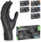 500 Stück (5x100) ARNOMED Einweghandschuhe Schwarz, Einmalhandschuhe M, Nitril Handschuhe Einweg, Nitrilhandschuhe puderfrei, Gummihandschuhe Einweg, Schutzhandschuhe Nitril in XS, S, M, L, XL, XXL