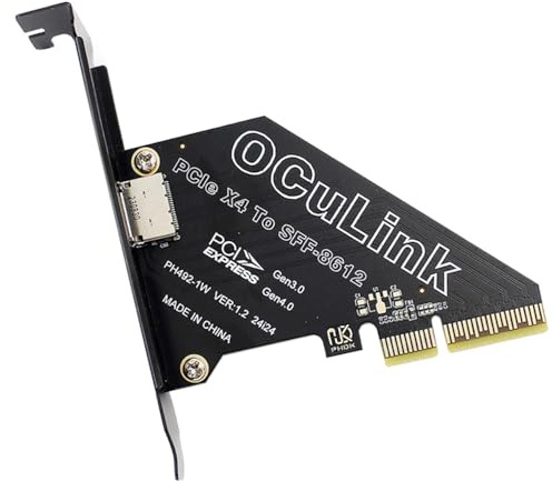 xiwai PCI-Express 4.0 4X zu Oculink 4X SFF-8612 SFF-8611 Hostkarte für U.2 SSD eGPU Externe Grafikkarte Dock PCIE