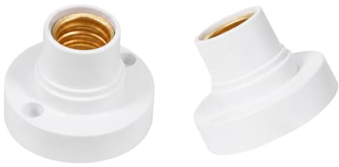 2 Stück E14 Lampenfassung Universal, Fassung zum Anschrauben, Lampensockel Adapter für LED-Lampen, Weiß