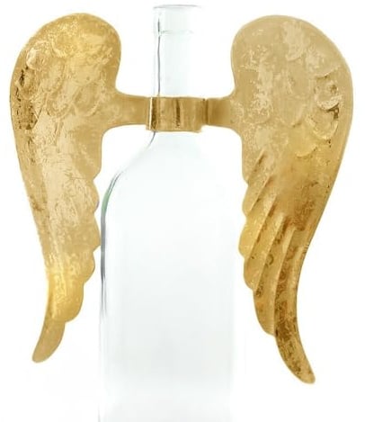 Deko AS GmbH Flaschendeko - Engelsflügel - Weihnachtsdeko - Metall- Flügel - Gold - festlich - Weihnachten - 4 Stück - ca. 20 x 20 cm - AD65952 (Gold)