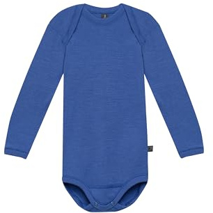 Dilling Langarmbody aus Merinowolle für Babys - Saphirblau 98