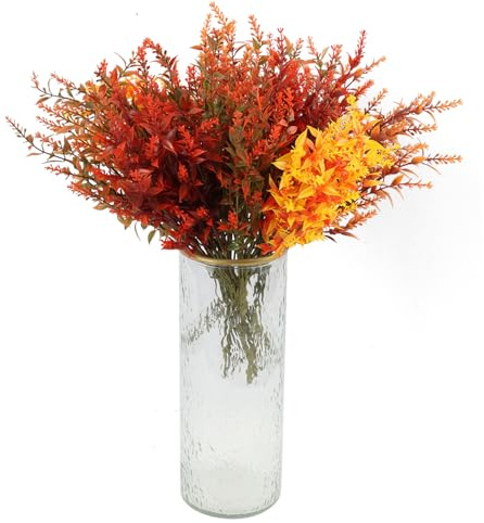 sofun 10 mazzi di fiori autunnali artificiali - Bouquet autunnale artificiale per decorazioni autunnali da interno ed esterno, resistente ai raggi UV e alle intemperie, fiori autunnali artificiali