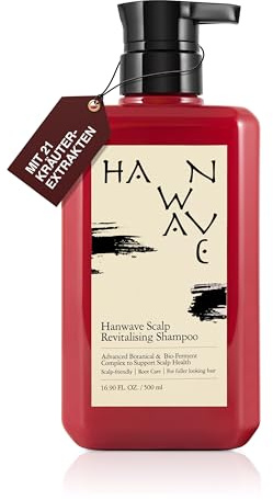 Hanwave Koreanisches Shampoo 500ml - Haarshampoo aus 21 Kräuterextrakten wie Ginseng für kräftige Haarwurzeln & volleres Haar - unterstützt eine gesunde Kopfhaut & natürliches Haarwachstum