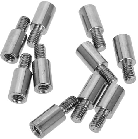 Healeved Joystick Handle Extension Kit Shaft 1.5cm Silver 10pcs Iron Plated Easy Installation Versatile Application for Gaming Joysticks for Fighting Games Players