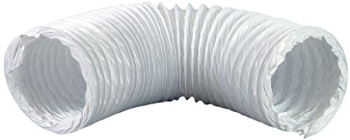 Blauberg 100 mm 4 inch Diameter White PVC Flexible Ducting Universal Tumble Dryer Vent Hose - 3 Meters Duct for Cooker Hood Extractor Fan Portable Air Conditioning Unit Household Ventilation Systems
