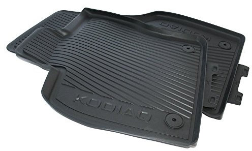 Skoda 566061502 Gummi Fußmatten Gummimatten Original Allwettermatten 2-teilig vorn schwarz mit Schriftzug