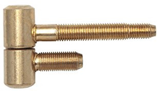 Stahlzargenband 2-tlg. f. gefälzte Holztüren, Band 16 x 41 mm, Stahl vermessingt