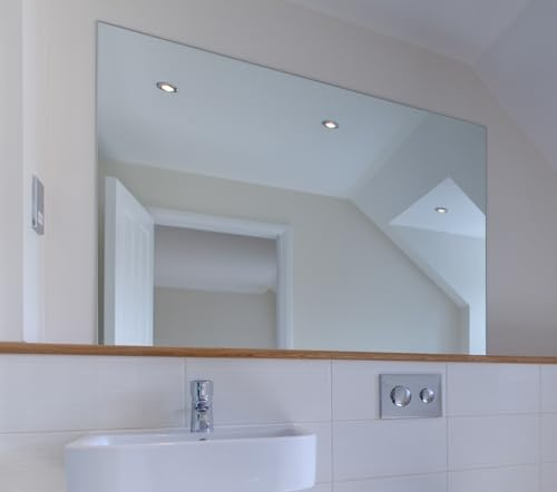 4Ft X 3Ft (122cm X 91cm) Safety Backed Mirror Glass 4 Holes Home Gym Or Bathroom 4mm Thick