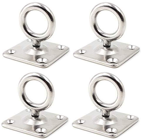 SeeRaphee M5 Swivel Ceiling Mount Hook Heavy Duty 304 Stainless Steel for Yoga Swing Boat Rigging Marine Deck Hardware(4 Pieces)