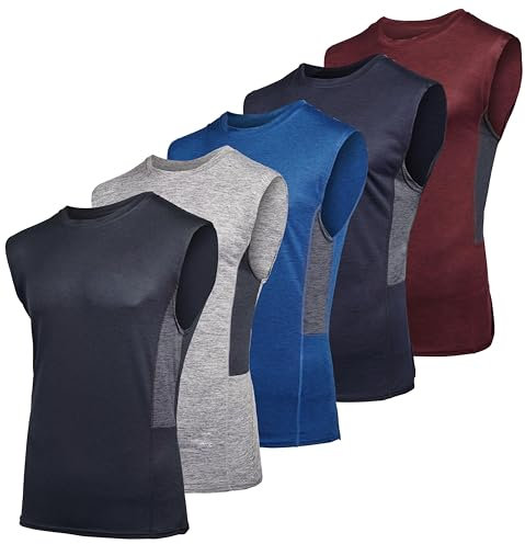 Real Essentials 3er & 5er Pack: Herren Dry Fit Active Athletic Tech Tank Top – Normale und große Größen (S-5XLT)