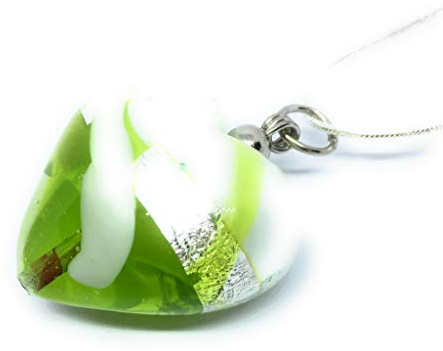 Pendentif cœur en verre de Murano 3 cm x 3 cm – Coffret cadeau et certificat inclus