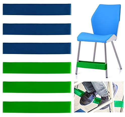 ZITFRI 6 Pcs Bandes Elastiques pour Pieds de Chaise Elastiques Chaises Tdah pour Enfants Hyperactif - Bandes Fitness en Latex pour Yoga 15lbs - 25 lbs