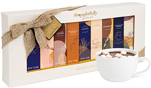 Thoughtfully Gourmet, Kakao-Geschenkset, 9 einzigartige Sorten mit Salted Caramel, French Vanilla & Karamell - 9 Kakosorten in hochwertiger Geschenkbox