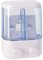 Acan Dispensador de jabón con 2 Compartimentos de 380 ml. Dispensador de Gel, desinfectante de Manos de Pared con botón 21,5 x 14 x 7,5 cm