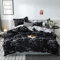 Gafance 3PCS White Marbling Printed Duvet Cover Black Bedding Set Double, Soft & Easy Care Comforter Cover with Zipper Closure, Lightweight Double Bed Quilt Cover (200 X 200 CM) & 2 Pillowcases